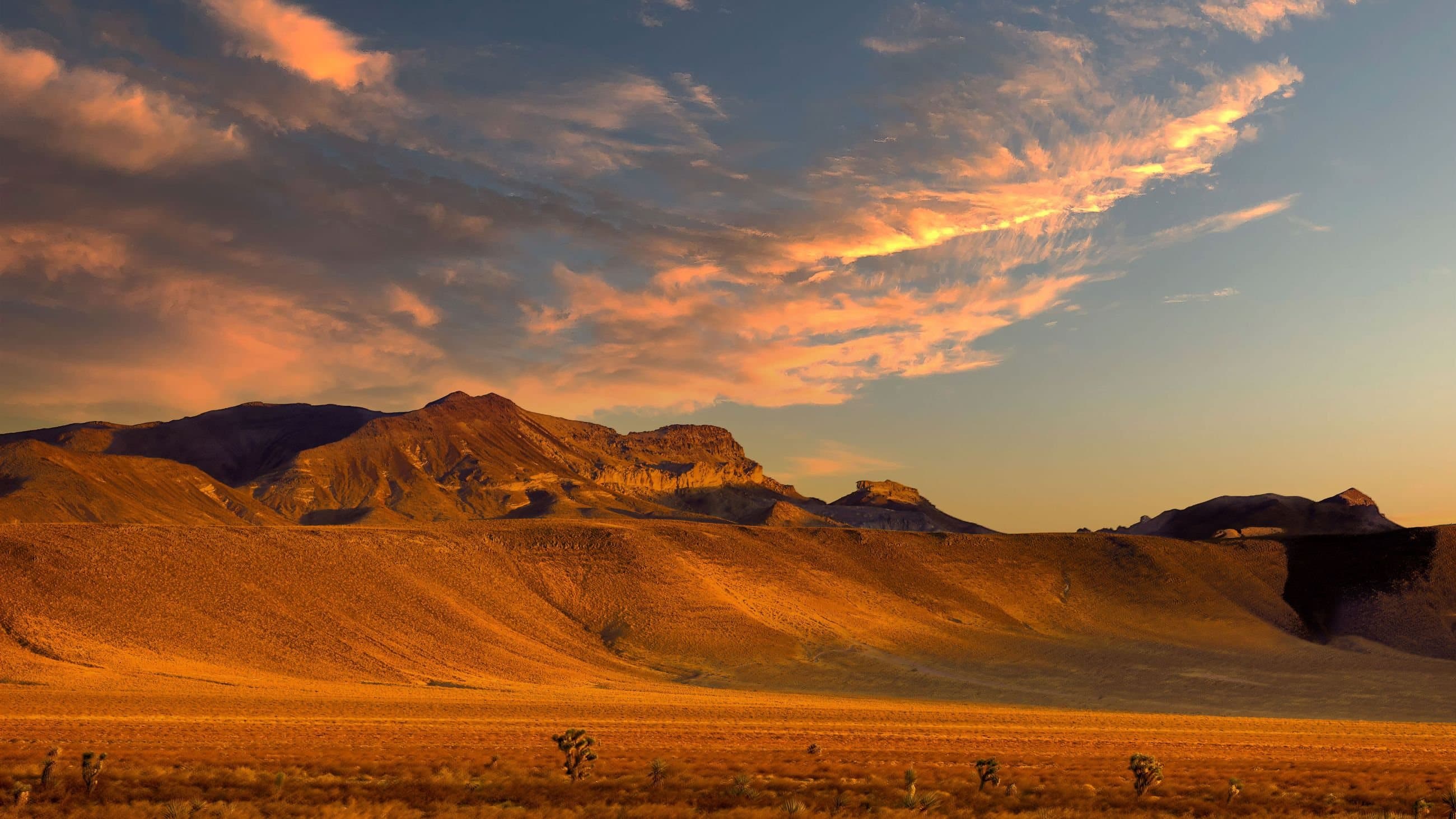 Nevada desert ranges at sunset